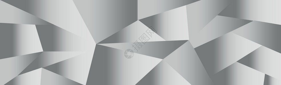 灰色三角形背景 大小不同的摘要插图创造力技术网络几何学折纸马赛克白色横幅水平背景图片