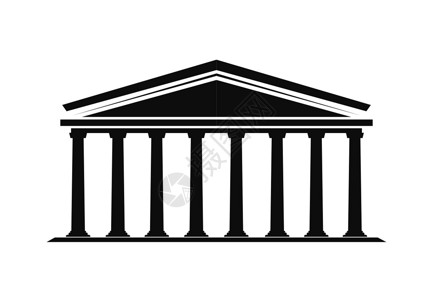 寺庙建筑戏剧师标志 带柱子的矢量典型建筑设计图片