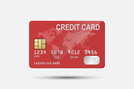 咖啡厅卡片样机矢量 3d 逼真的红色信用卡隔离 用于样机 品牌的塑料信用卡或借记卡设计模板 信用卡付款概念 正视图店铺取款机交易推广借方支付零设计图片