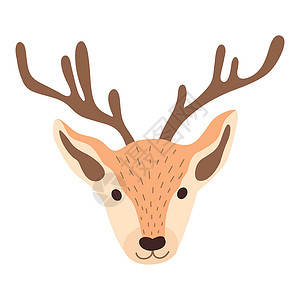 驼鹿鹿头矢量说明哺乳动物野鹿动物学森林假期荒野新年卡通片麋鹿设计设计图片