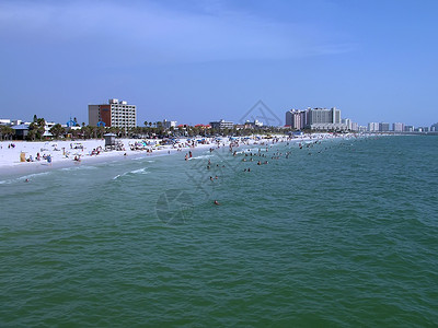 克利尔沃特海滩清水海滩 孩子们 闲暇 旅游 夏天 游客 热带 佛罗里达 美丽的背景