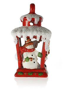 圣诞玩具 叶子 雪 家 幸福 白色的 红色的 新年背景图片