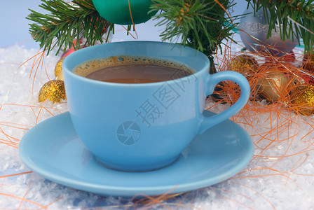圣诞装饰-咖啡棕色背景图片