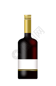 酒红色标签瓶装酒 单带空白标签背景