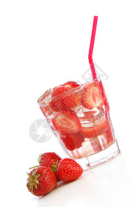 果饮 派对 酒吧 饮料 冰 白色的 草莓 果汁 喝背景图片