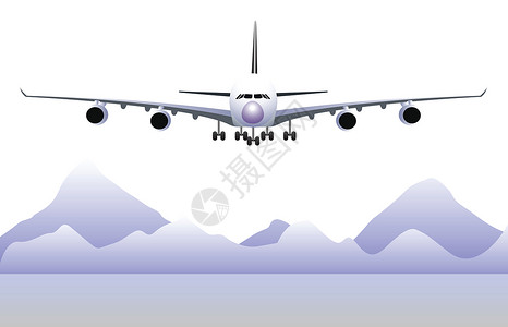 飞机 旅行 降落 爬坡道 山背景图片