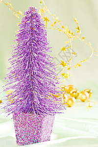 圣诞节装饰 花环 冷杉 装饰品 新年 假期 庆典背景图片