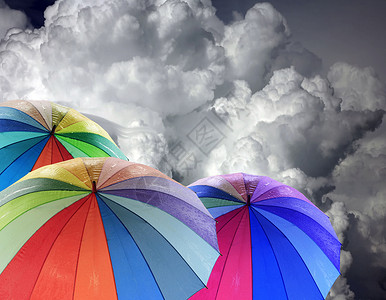 彩虹伞 弯曲 雨 布罗利 蘑菇 馅饼 阴影 干燥 云光谱高清图片素材
