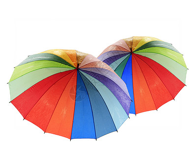 彩虹伞 蓝色的 弯曲 雨 假期 蘑菇 阴影 肋骨美丽的高清图片素材