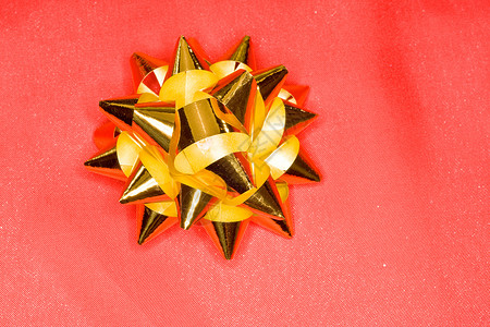 圣诞节装饰 假期 红色的 新年 黄色的 弓背景图片