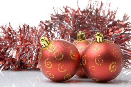 红圣诞球 装饰风格 反射 泡 庆祝 红色的 玩具背景图片