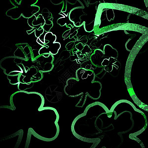 萨姆罗克 爱尔兰的 五彩纸屑 庆典 帕特里克斯 绿色的背景图片