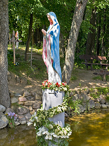 圣母玛利亚图 雕像 天主教 场景 塑像 圣经背景图片