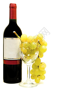 与酒杯和葡萄的红酒 标签 液体 空白的 产品背景图片