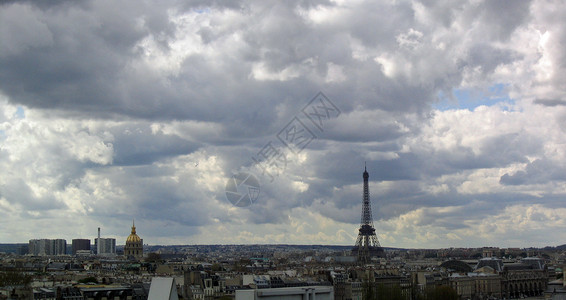 巴黎老佛爷百货屋顶城市高清图片