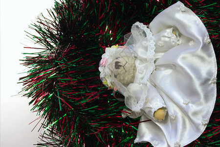 圣诞新娘Teddy 面纱 圣诞节 仪式 订婚 女孩们 已婚背景图片