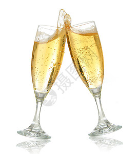 以香槟庆祝举杯 玻璃 开塞 丝带 喜庆场合 假期 恭喜背景图片