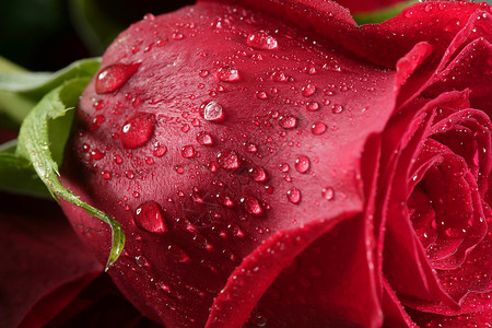 湿封闭大型玫瑰花瓣 水滴 浪漫的 假期 浪漫 雨背景图片