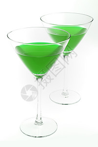 两杯绿色饮料图片