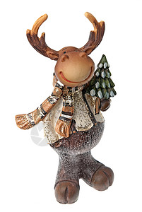 圣诞驼鹿 装饰品 装饰风格 鹿角 假期 快乐的 喜庆的 微笑背景图片