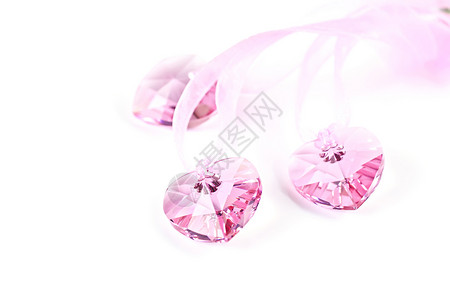 粉红水晶心 天 心形 优雅 粘接 庆典 钻石背景图片