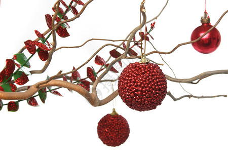 圣诞节装饰品 圣诞饰品 庆典 圣诞球 红色的 树背景图片