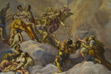 圣经壁画 老的 虔诚 雕像 冲天炉 查尔斯 欧洲 维也纳 文化背景图片