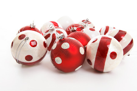 圣诞节装饰 季节性的 白色的 红色的 斑点 庆典背景图片