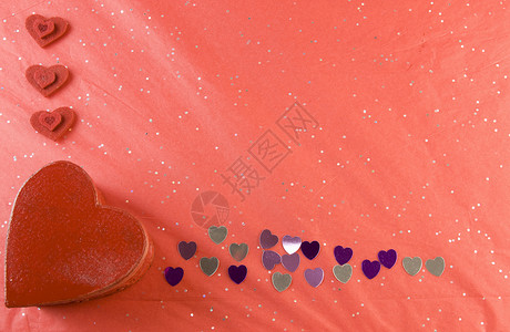 红 粉 银心情人节相框背景图片