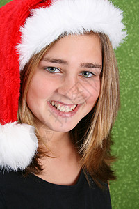 圣诞青少年 漂亮的 绿色的 女孩 打架 蓬松的 美丽的背景图片