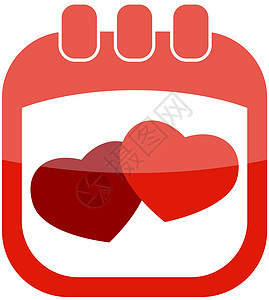 图标有红心的valentine 天 红色的背景图片