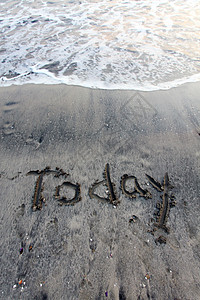 今天在沙沙上的言词 写 旅行 粮食 海 水 热带背景图片