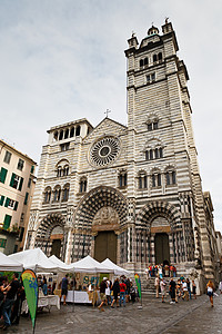 意大利热那亚圣劳伦斯大教堂 洛伦佐 户外高清图片