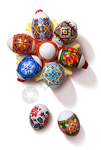 彩色复活节鸡蛋 假期 乌克兰东正教会 文书的 喜庆的 生活 季节背景图片