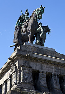 皇帝威廉一世科布伦茨的凯泽·威廉一世纪念碑 景点 旅行 休息背景