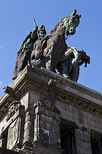 皇帝威廉一世科布伦茨的凯泽·威廉一世纪念碑 城市 角落 景点背景