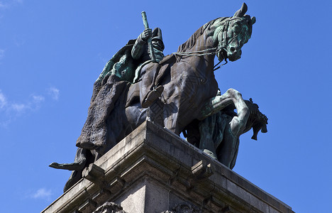 皇帝威廉一世科布伦茨的凯泽·威廉一世纪念碑 地标 河 历史性背景
