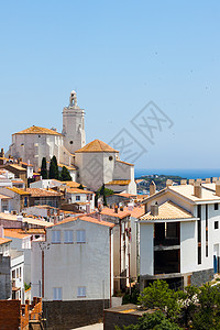 西班牙的白楼背景图片