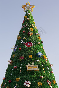 圣诞树 装饰品 假期 高的 装饰的 庆典 人造的 喜庆的背景图片