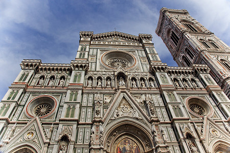 迪奥莫大教堂吉奥托贝尔塔意大利佛罗伦萨背景图片