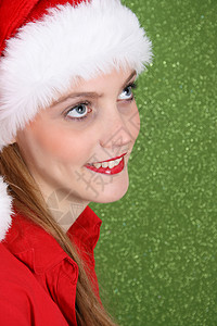 圣诞青少年 帽子 白色的 蓬松的 女孩 漂亮的 假期 打架背景图片