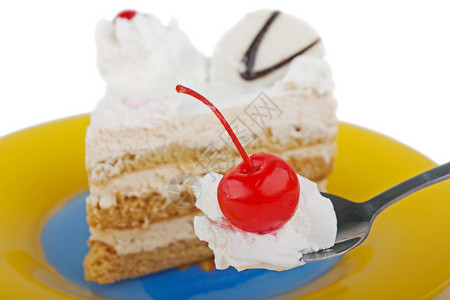 蛋糕食品 假期 甜的 念日 庆典 盘子 勺子背景图片