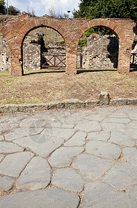 Pompeii - 考古遗址 火山 灾难 墙石头高清图片素材