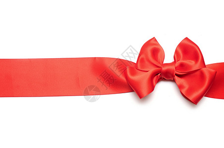 红丝带 白上弓 圣诞节 纺织品 闪亮的 礼物 零售 白色的 红色的背景图片