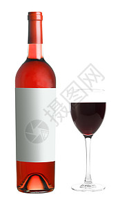 酒瓶红酒 白底玻璃杯图片
