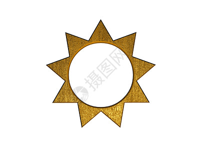 3D金太阳符号背景图片