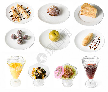 一套甜点 糕点 展示 包子 剪裁 礼物 面包店 食物 橙子背景图片