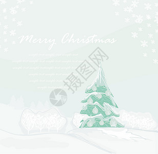 圣诞节树卡 插图 寒冷的 装饰品 冻结 刷子 庆典 装饰风格 框架背景图片