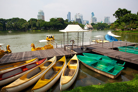 划桨船 环境 池塘 踏板 周末 闲暇 泰国 天空图片