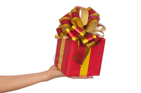 有黄弓的礼物 个性 问候语 红色的 女孩 盒子 生日背景图片
